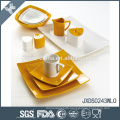 Wholesale price white and orange ceramic customer make your own dinnerware